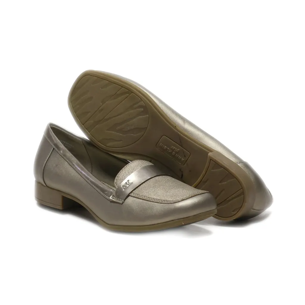 Anne Klein Loafers Leather Silver Colour For Women