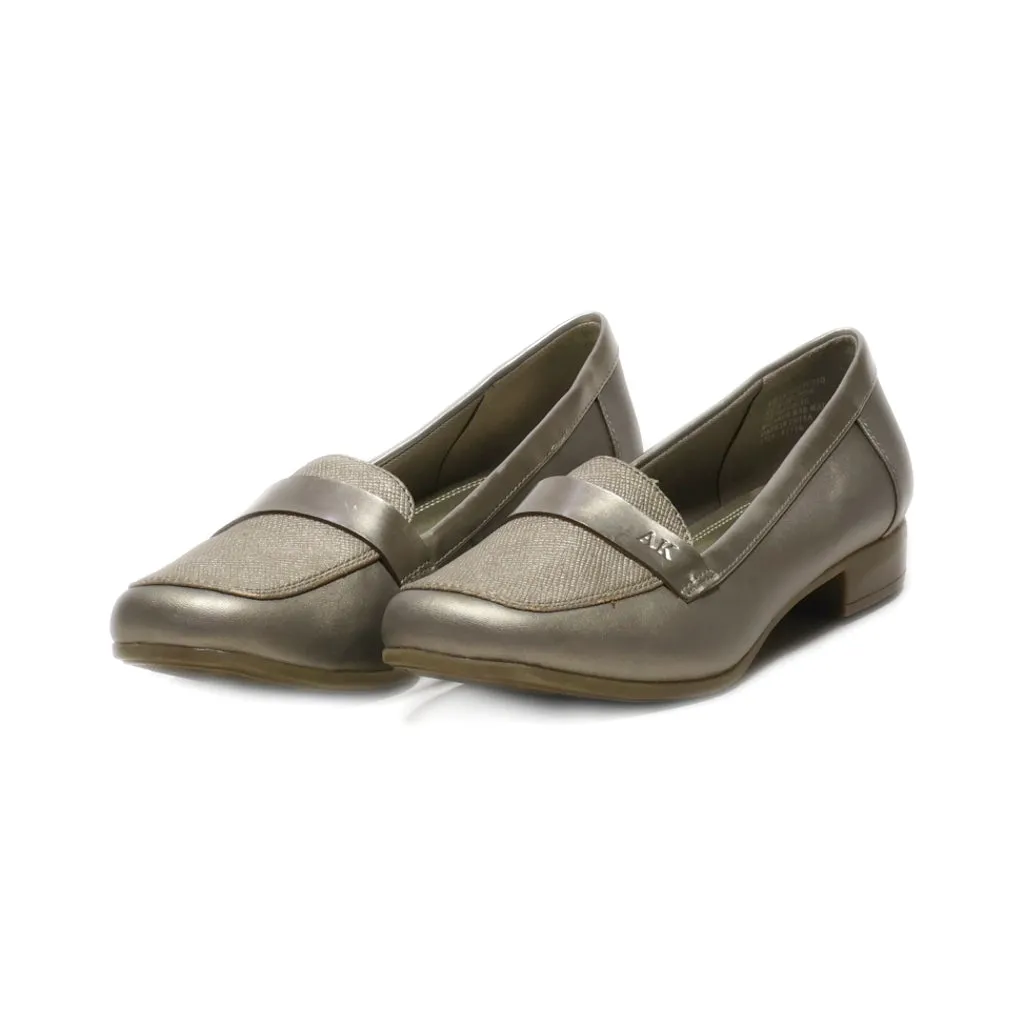 Anne Klein Loafers Leather Silver Colour For Women