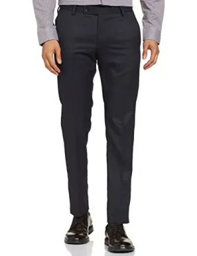 Arrow Regular Men's Solid Blue Tailored Fit Polyester Formal Trouser (ARADOTR2234_Navy_34)