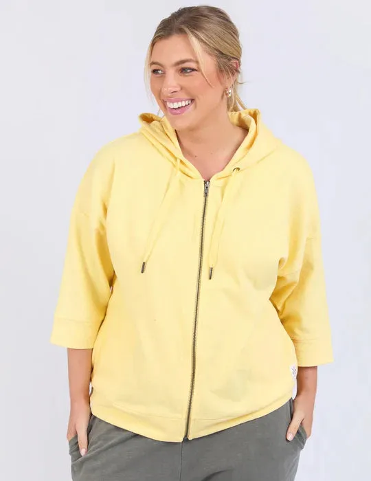 Beachy Zip Hoodie - Pale Banana