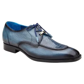 Belvedere Primo Antique Blue Safari Alligator & Pebble Grain Derby Shoes