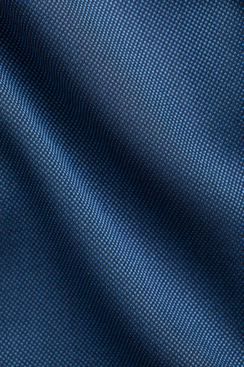 Blue Tickweave 2 Button Suit