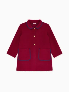 Burgundy Henrietta Girl Coat