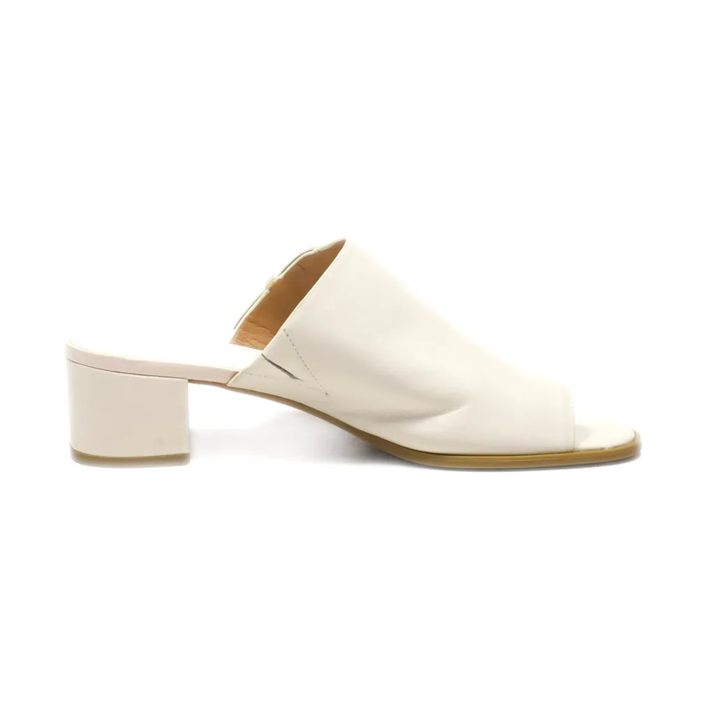 Calvin Klein Mid-Heel Shoes Leather White Colour For Women