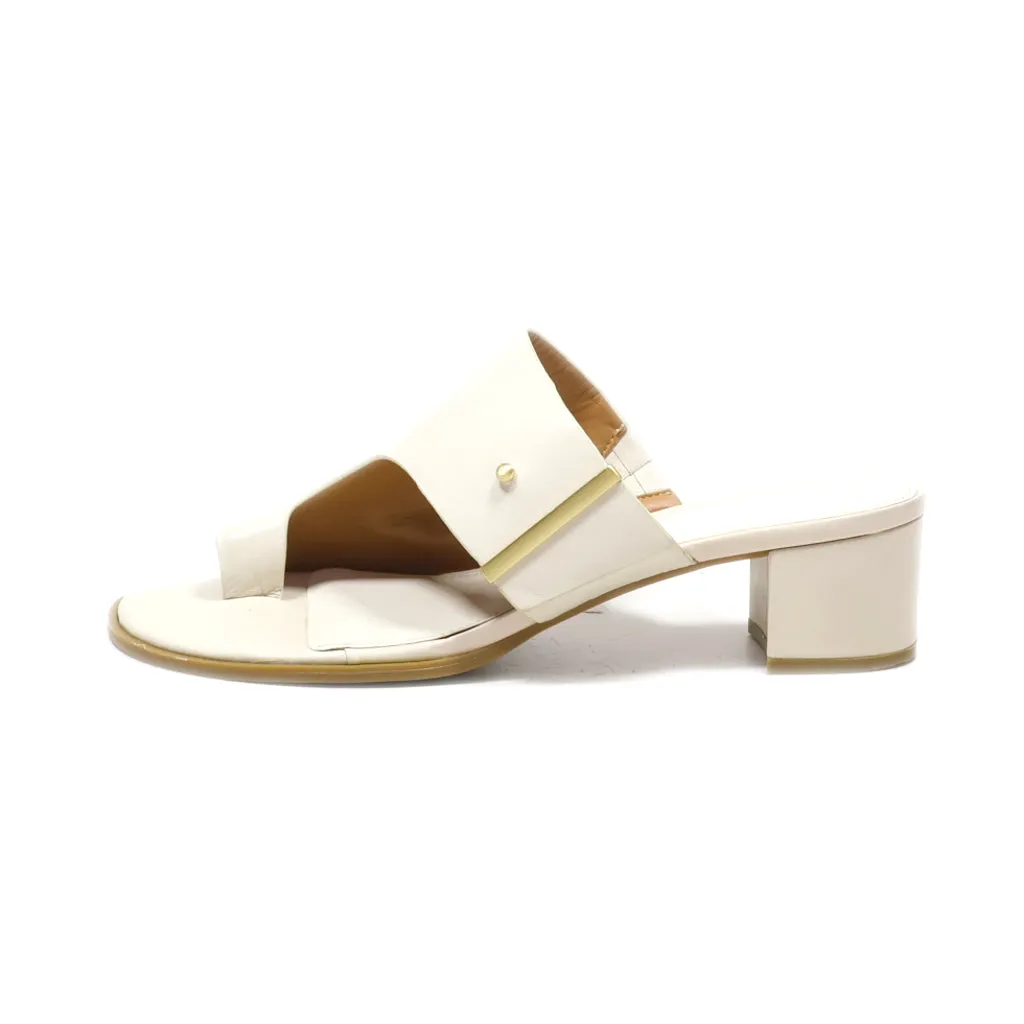 Calvin Klein Mid-Heel Shoes Leather White Colour For Women