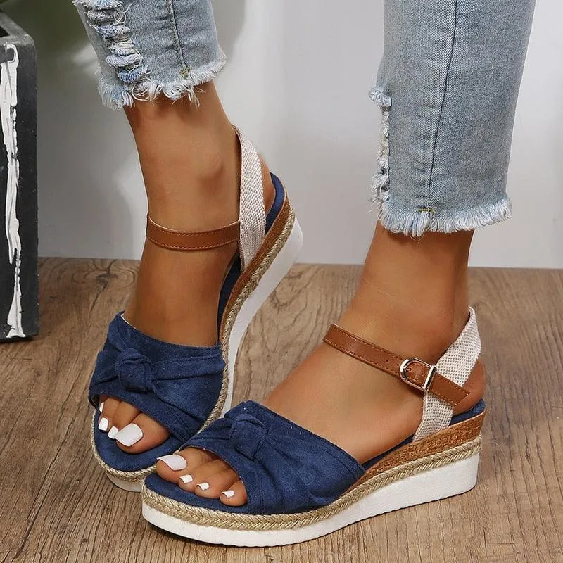 Casual Knot Wedges Sandals