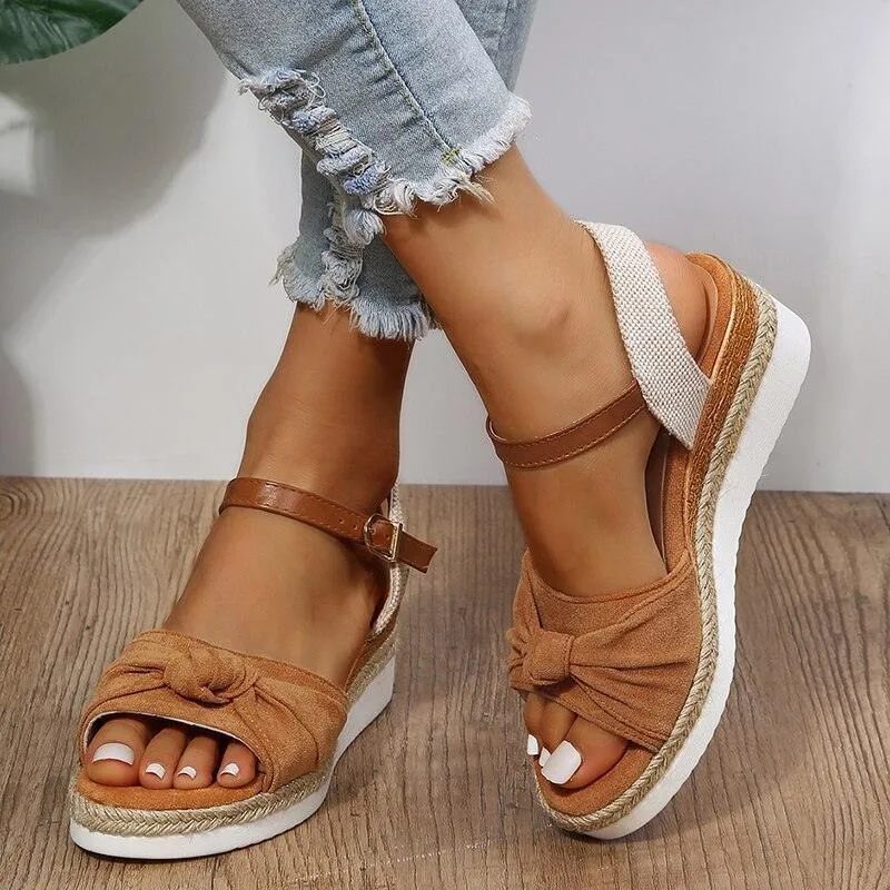 Casual Knot Wedges Sandals