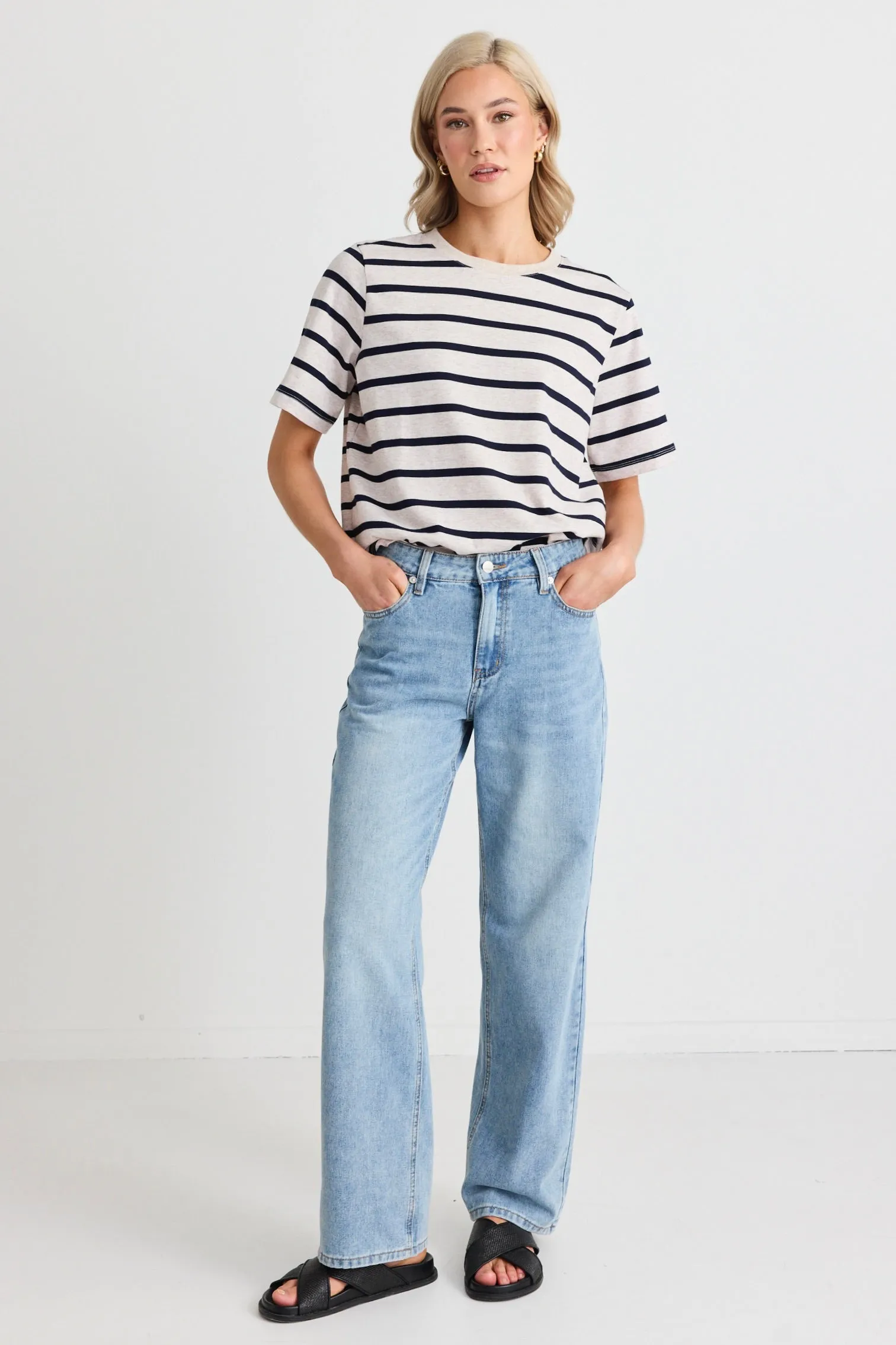 Cedar Cool Blue Mid Rise Relaxed Jean