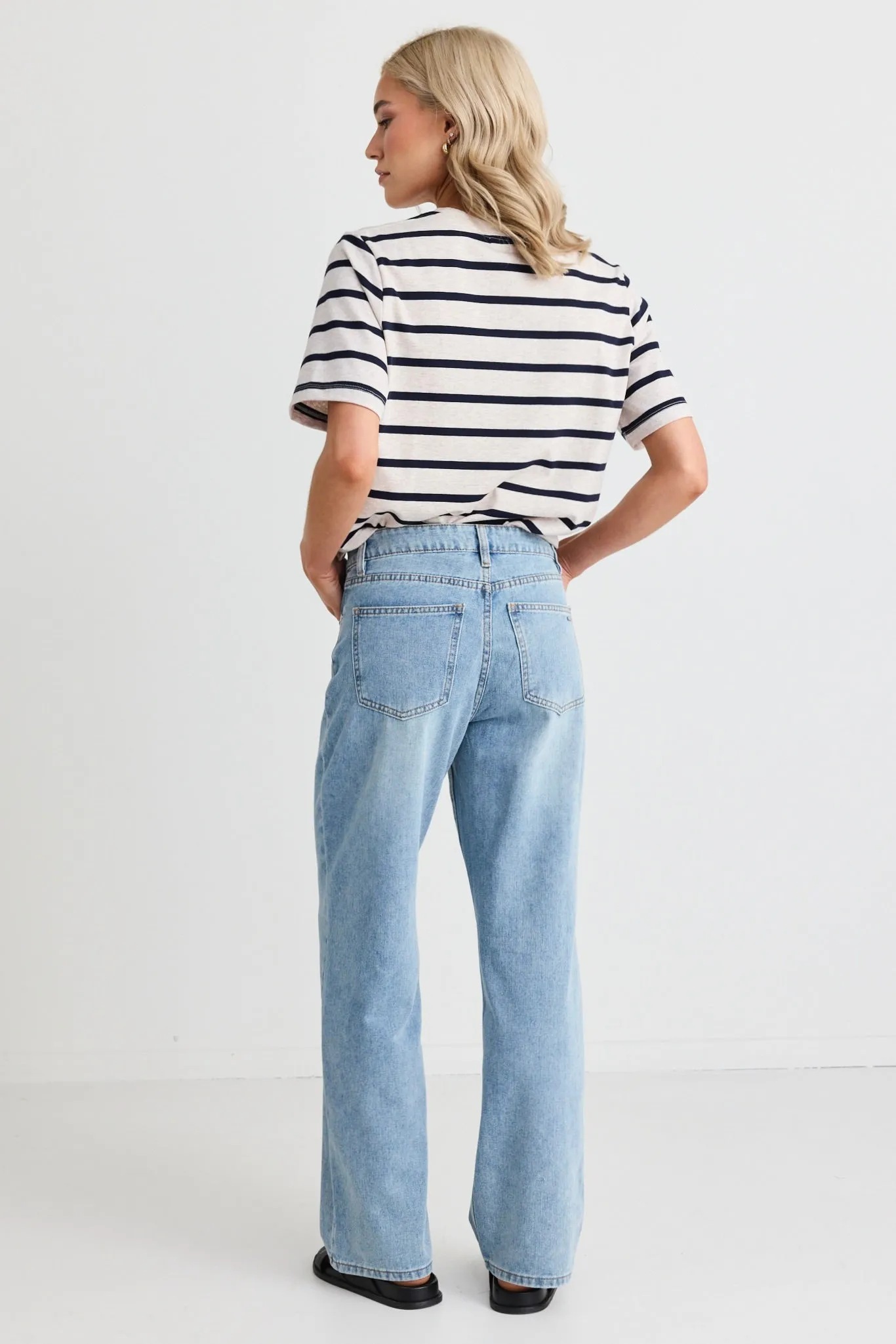 Cedar Cool Blue Mid Rise Relaxed Jean