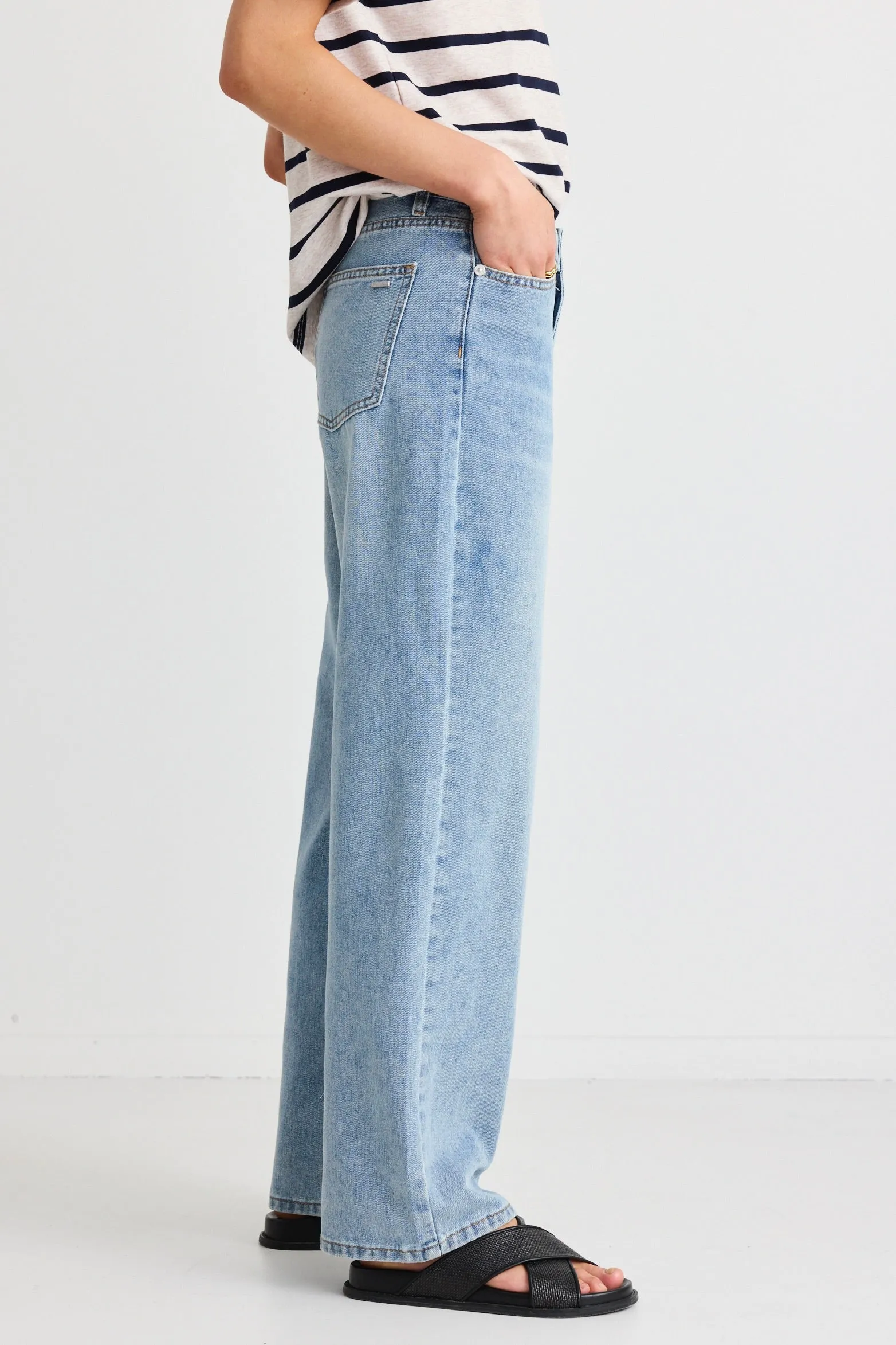 Cedar Cool Blue Mid Rise Relaxed Jean