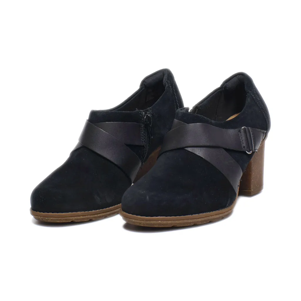 Clarks High-Heel Shoes Suede Black Colour For Women