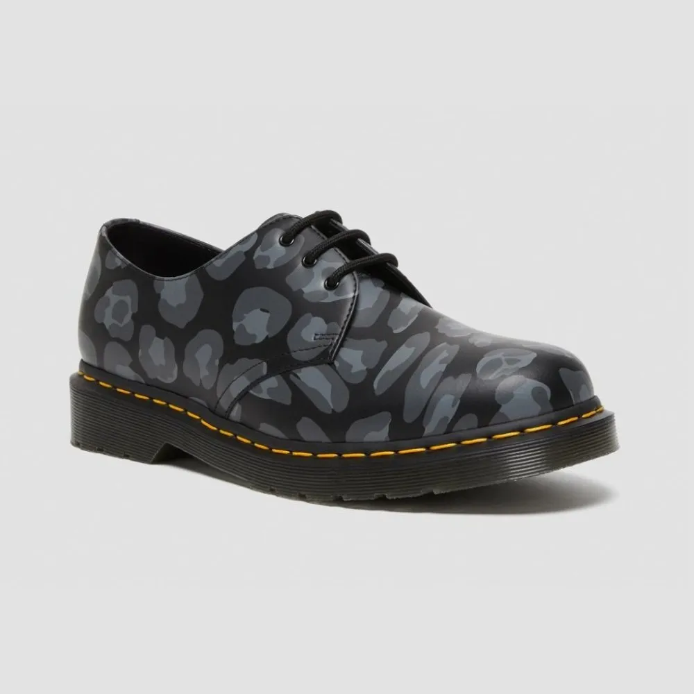 Dr. Martens Women's 1461 Distorted Leopard Print - Black