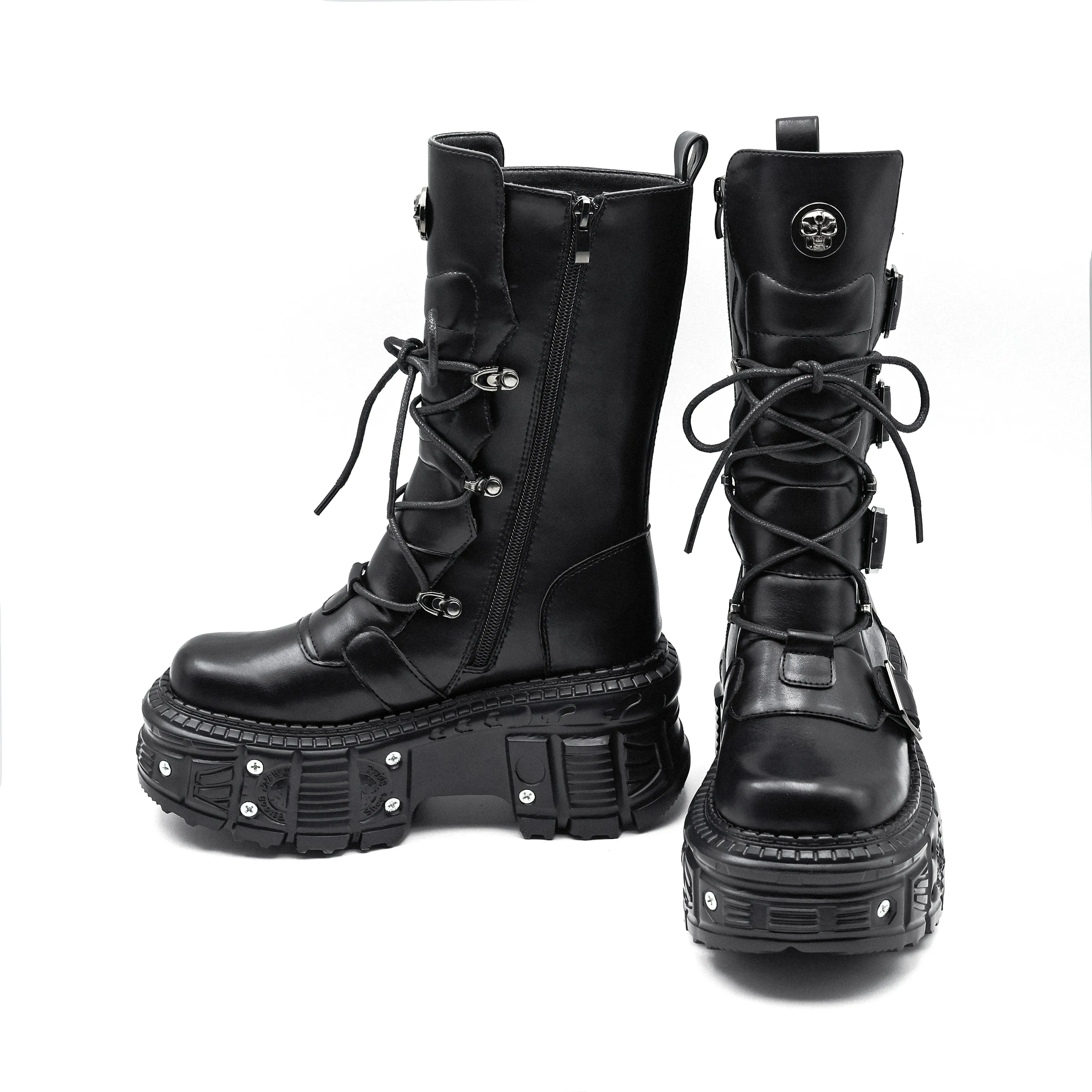 Funki Buys | Boots | Women's Punk Style Lace-up Platform Boot