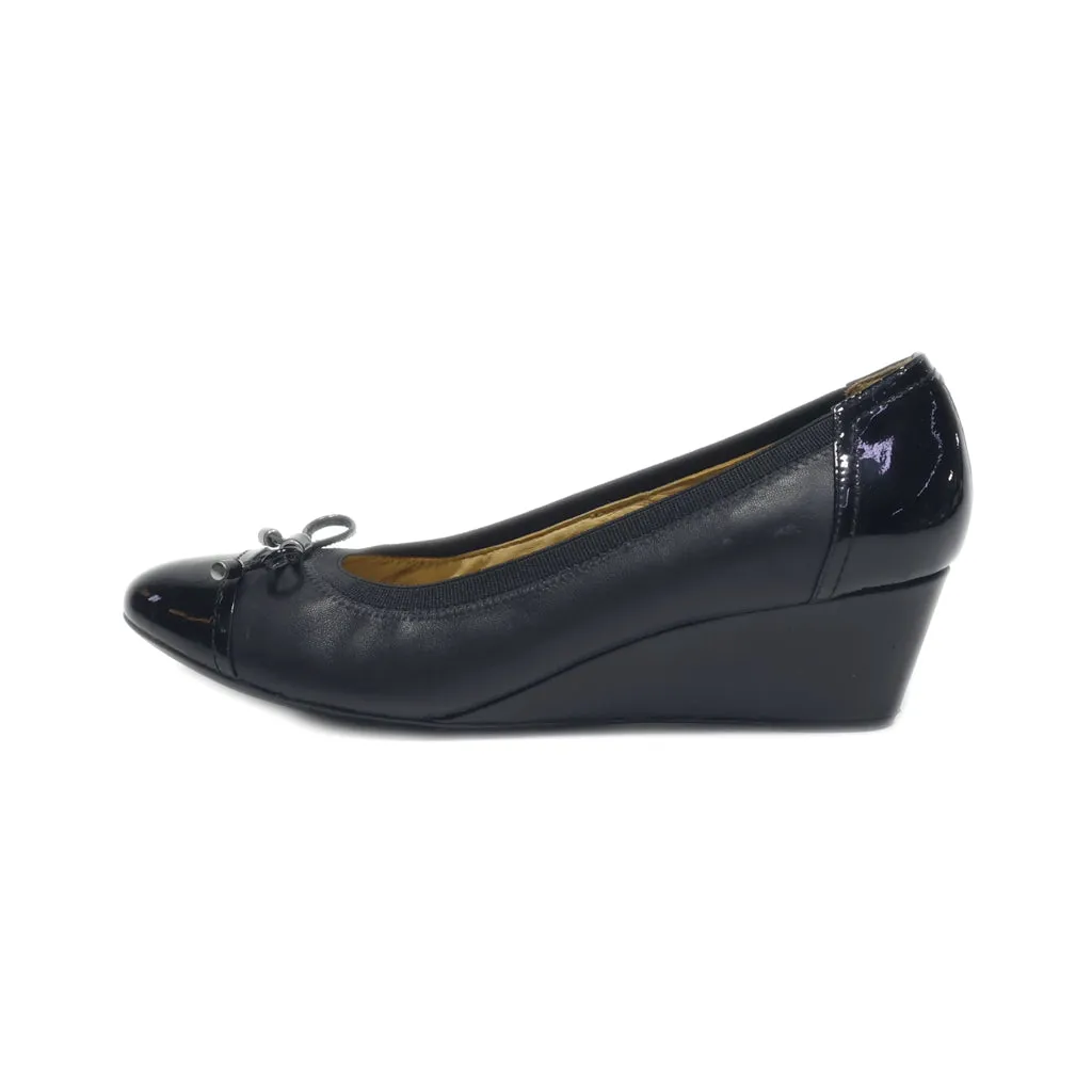 Geox Wedge Shoes Leather Black Colour For Women