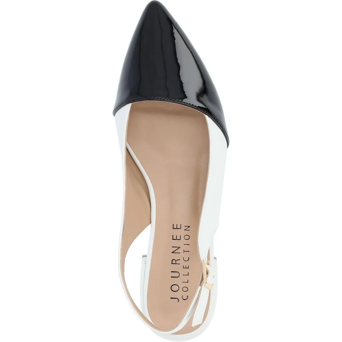 Journee Collection Womens Bertie Patent Slip On Slingbacks