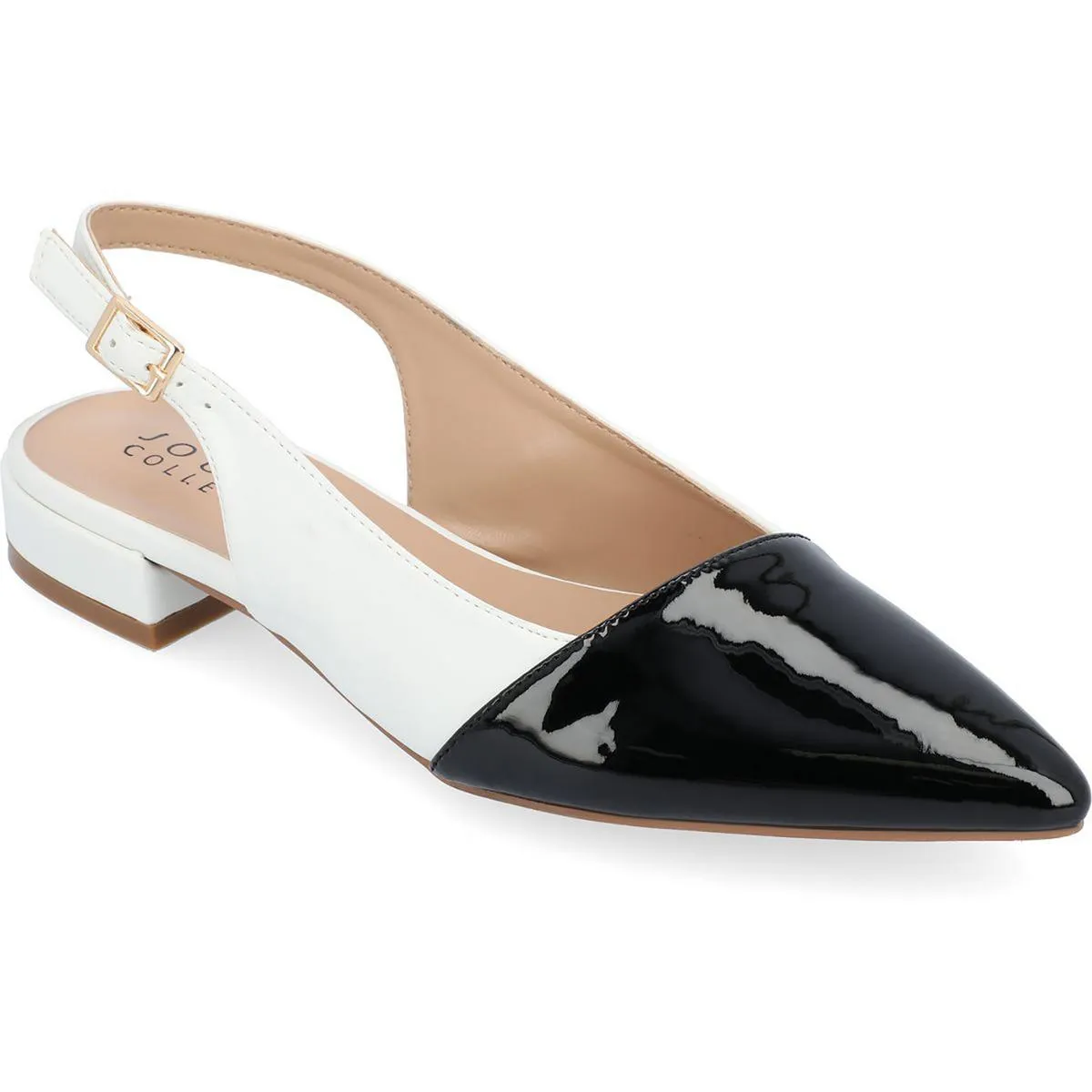 Journee Collection Womens Bertie Patent Slip On Slingbacks