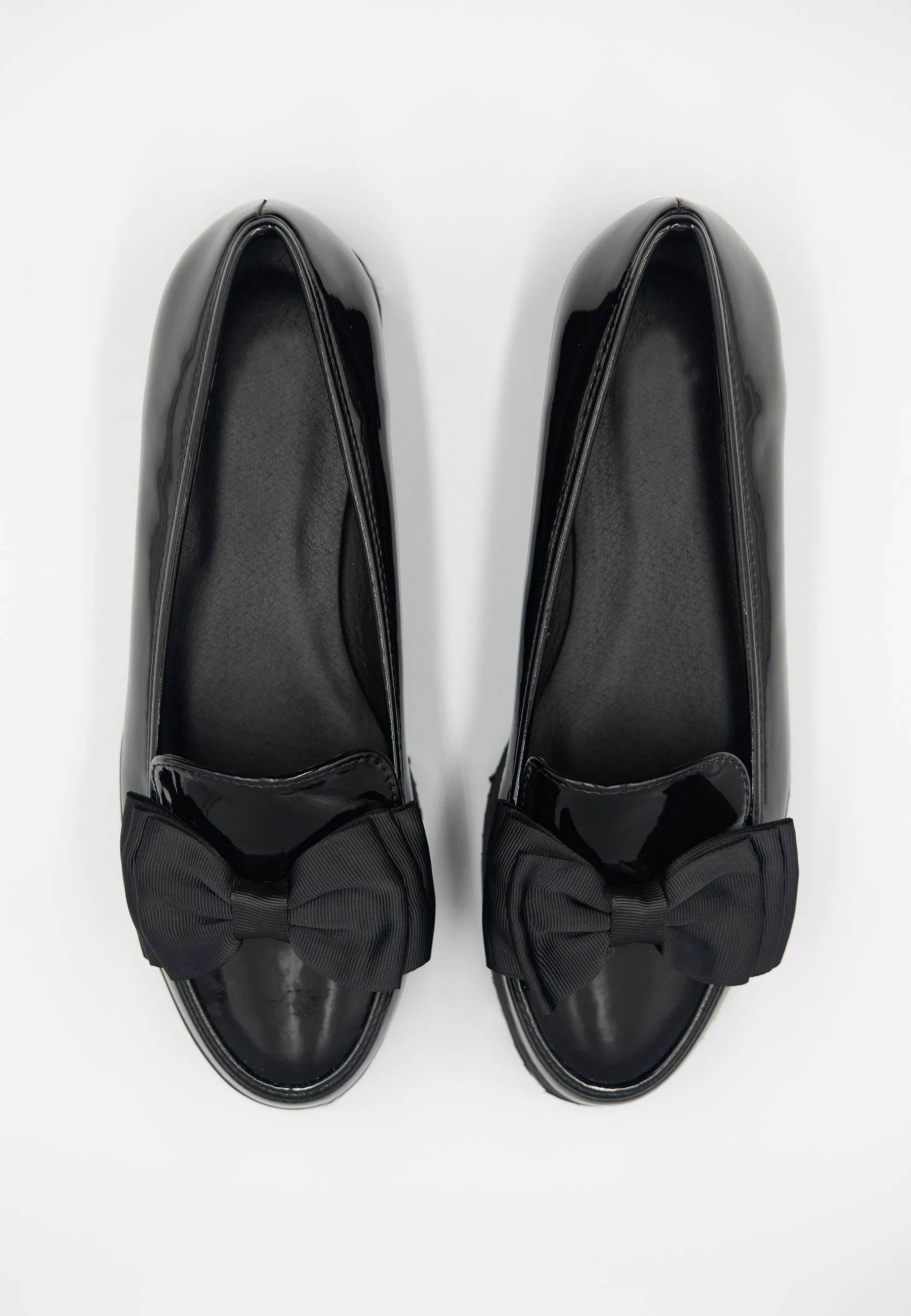 JULIETTE KIDS SLIP ON LOAFER SLIDER IN BLACK PATENT