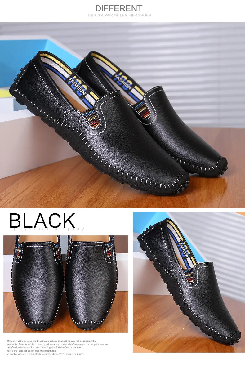 Men Hand-Stitched Urban Chic Slip On Loafers Drive Walking Shoes | 9898