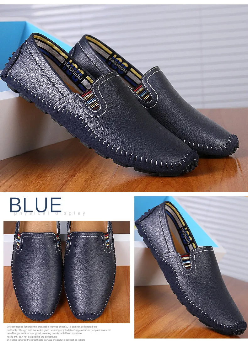 Men Hand-Stitched Urban Chic Slip On Loafers Drive Walking Shoes | 9898