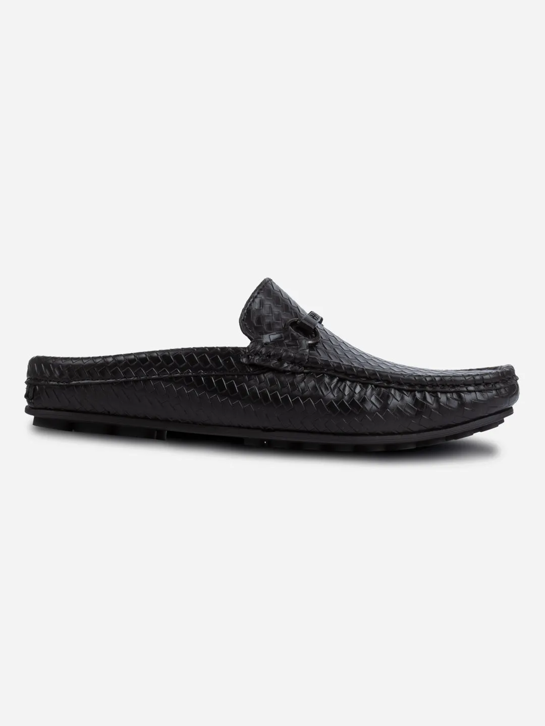 Men's Black Moc Toe Buckle Mule (IX4112)