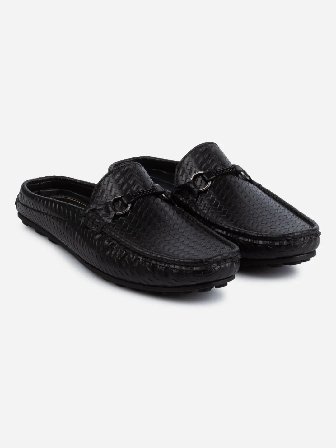 Men's Black Moc Toe Buckle Mule (IX4112)