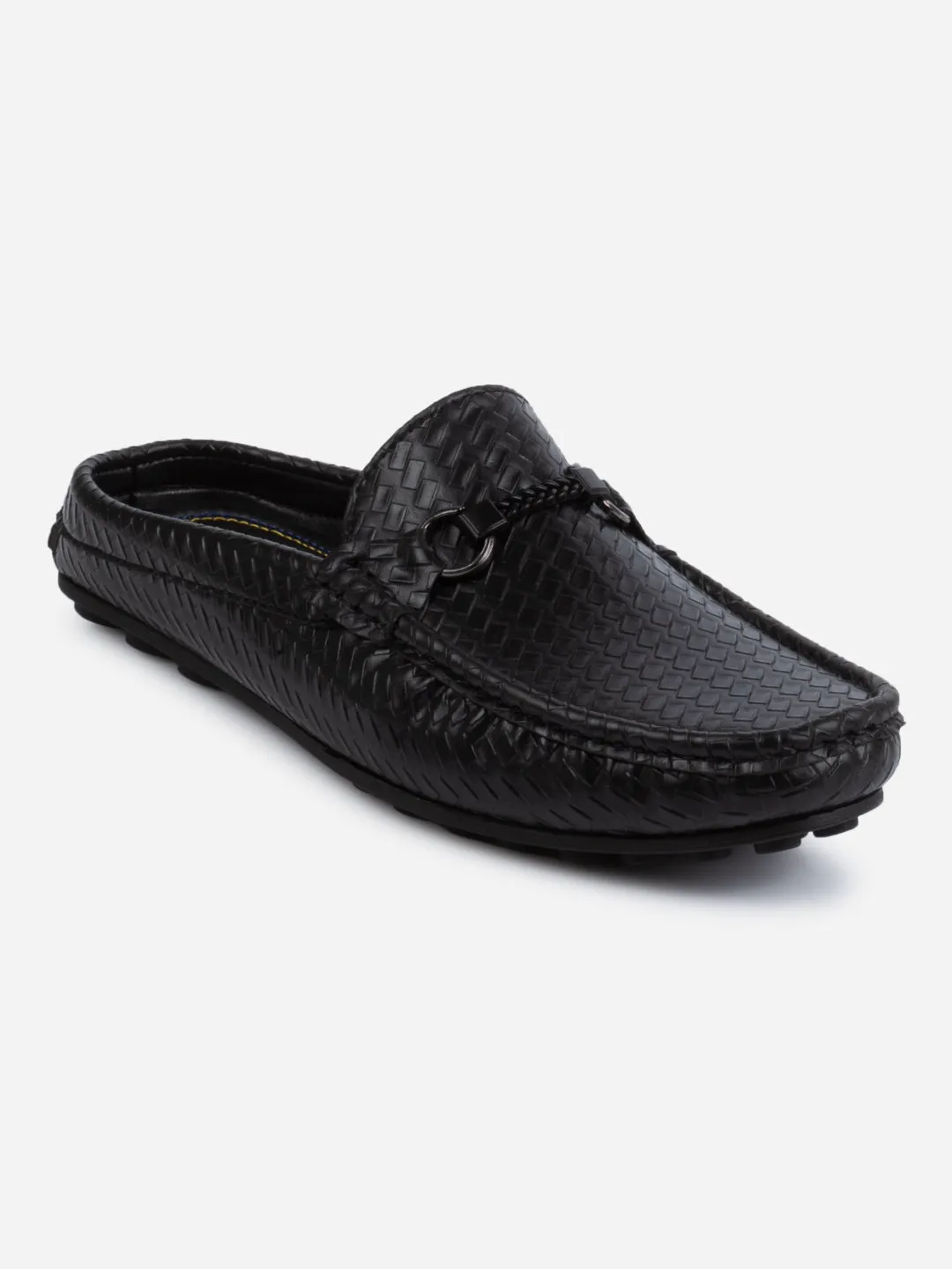 Men's Black Moc Toe Buckle Mule (IX4112)