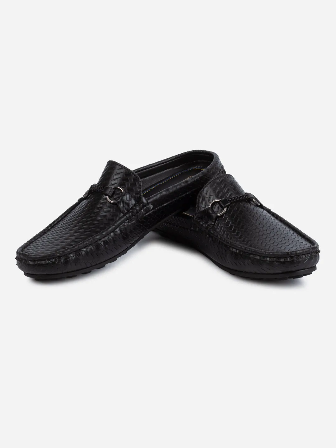 Men's Black Moc Toe Buckle Mule (IX4112)