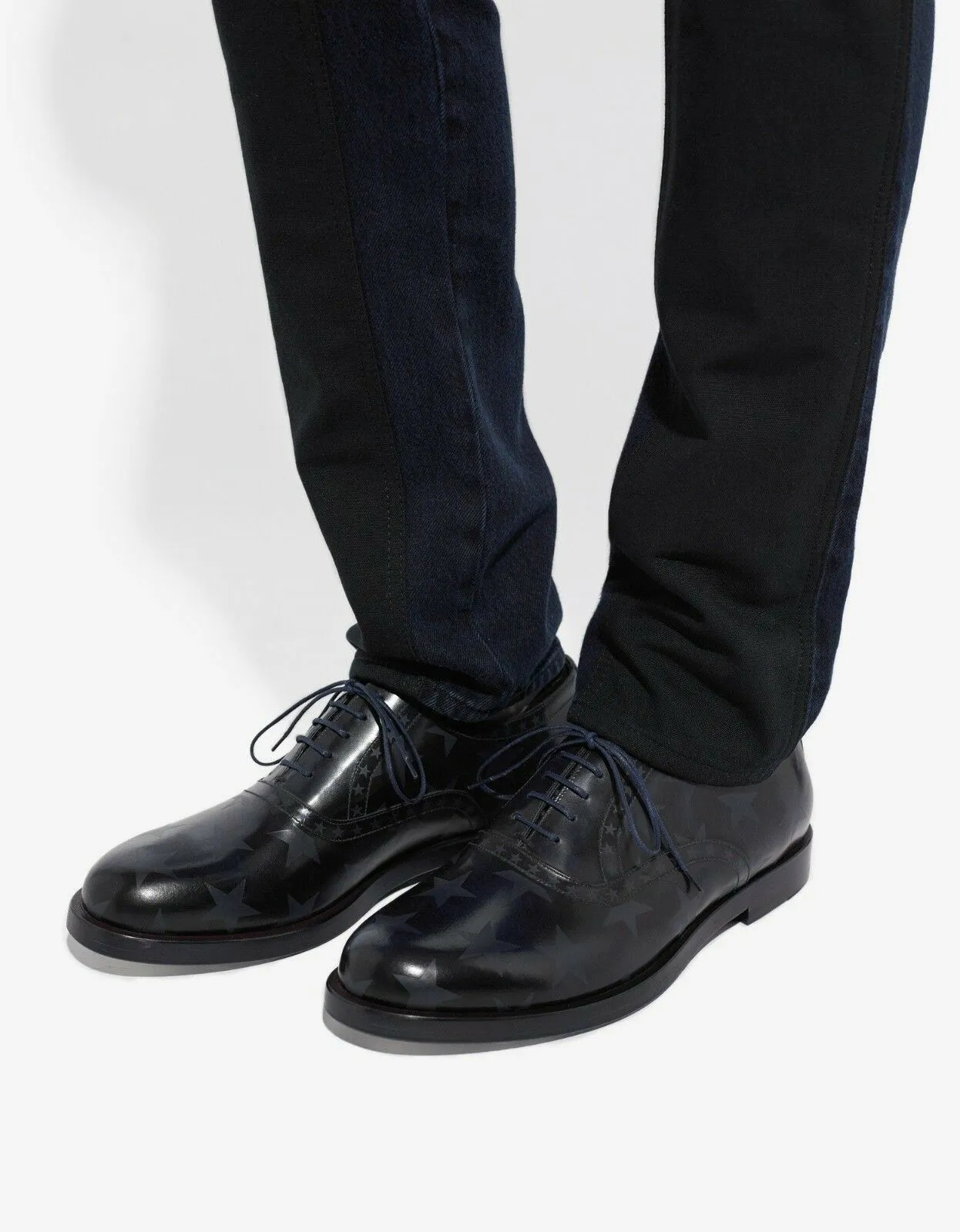 Midnight Blue Star Print Oxford Shoes