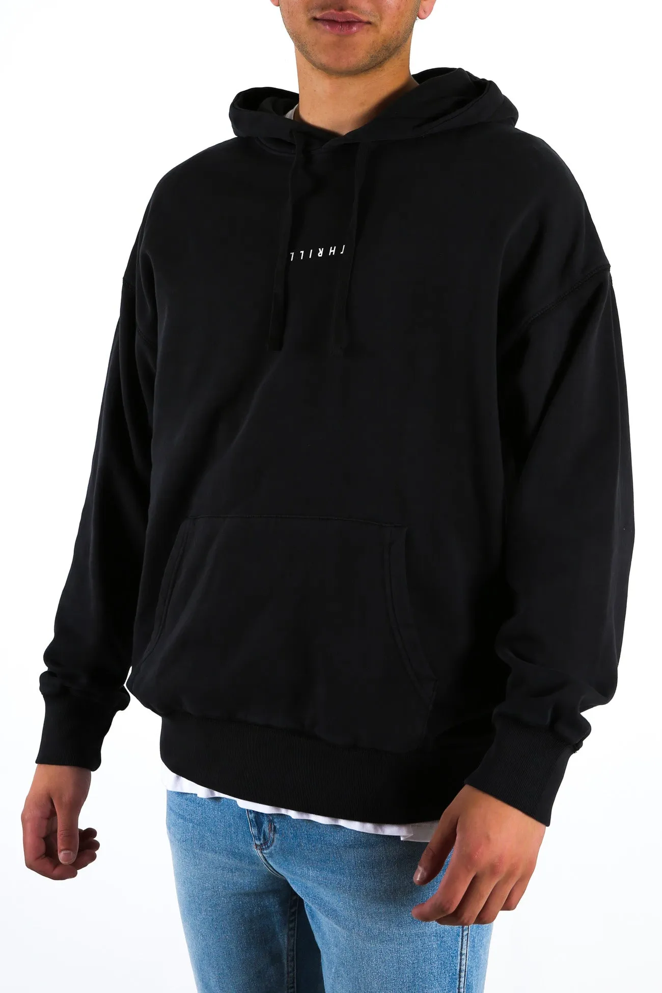 Minimal Thrills Slouch Pull On Hood Heritage Black