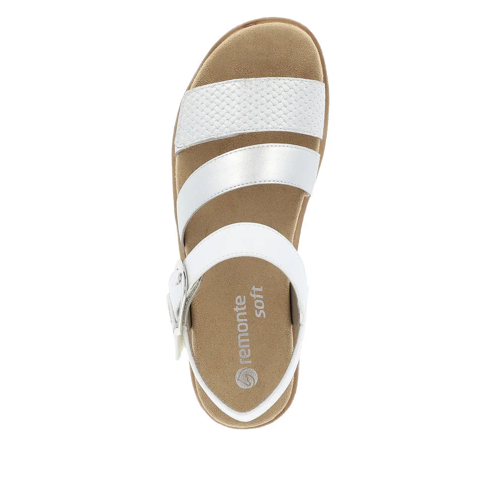 Remonte D0Q55-90 Odessa White And Silver Flatform Wedge Sandals