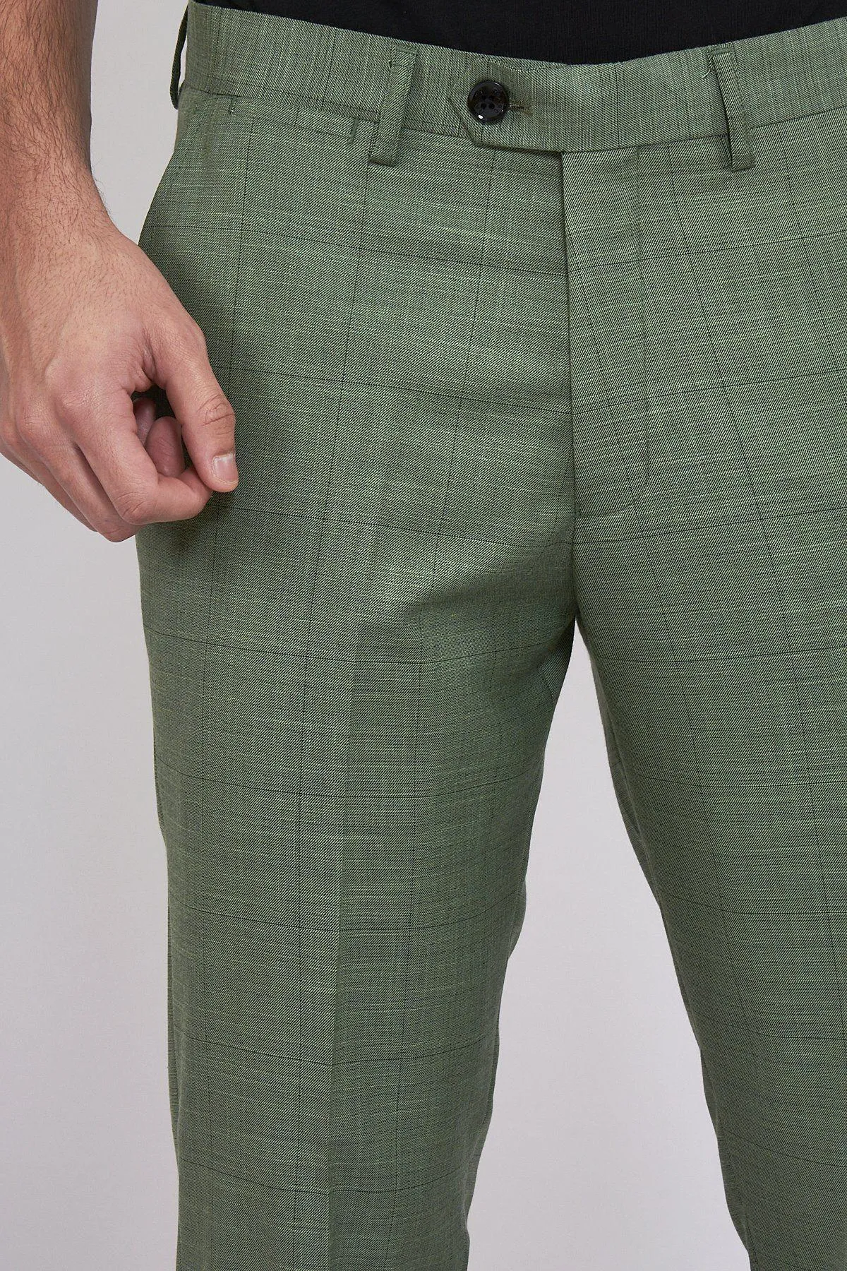 SID - Moss Green Check Trousers