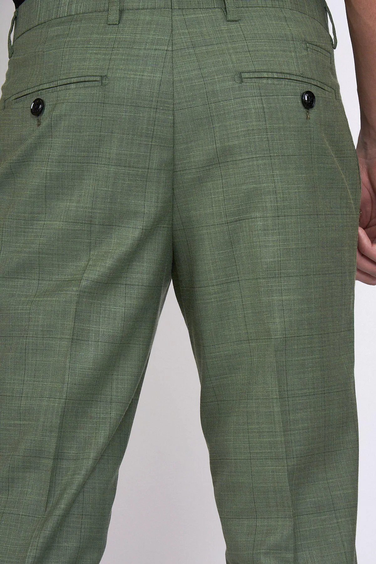 SID - Moss Green Check Trousers