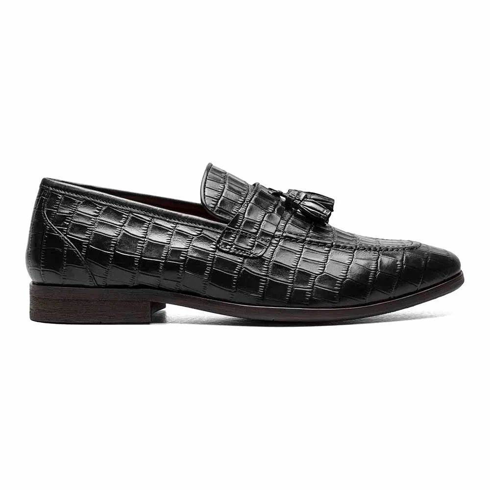 Stacy Adams Black FRANZ Moc Toe Tassel Slip On