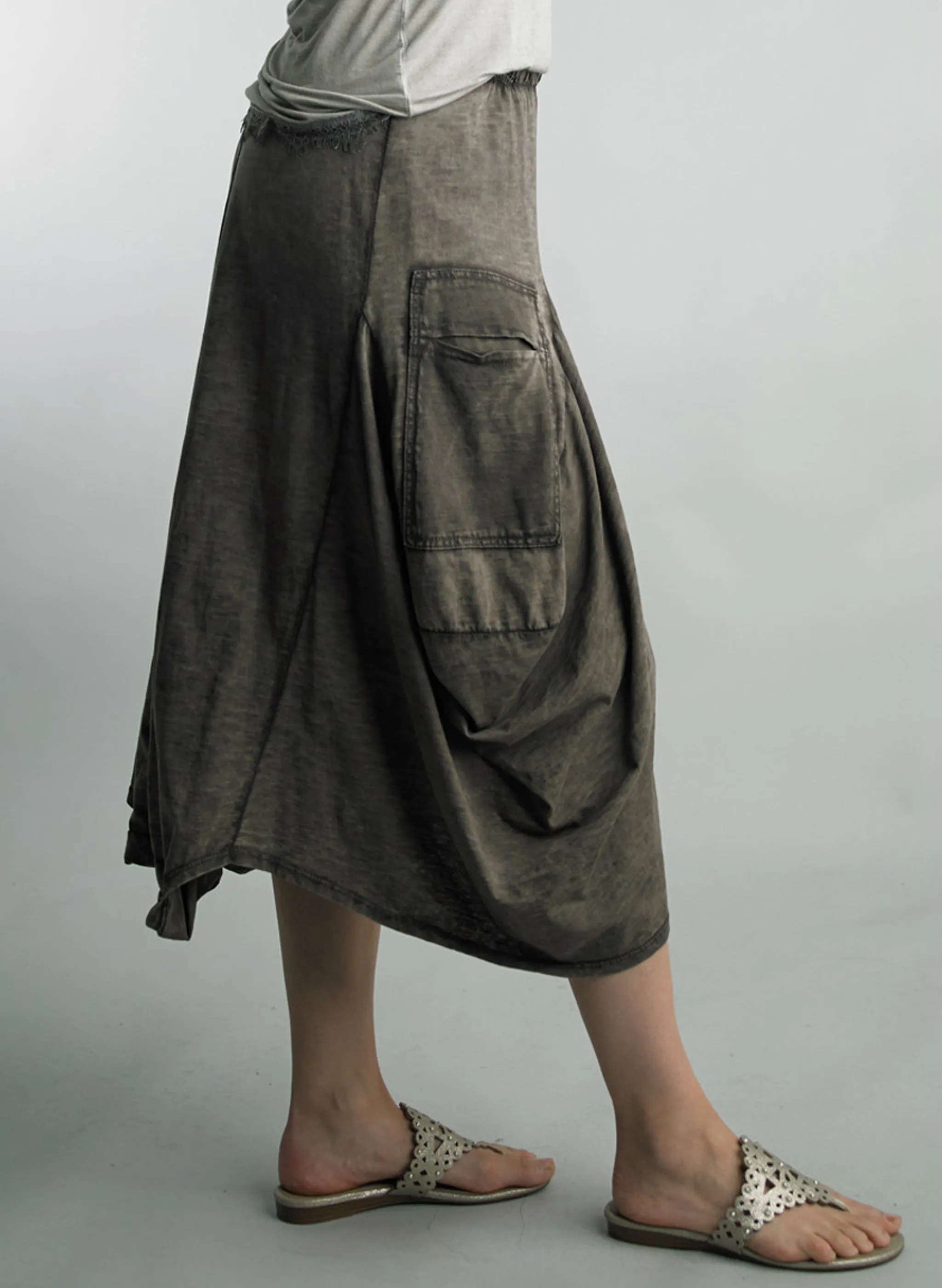 Tempo Paris - Cotton Skirt - Fango