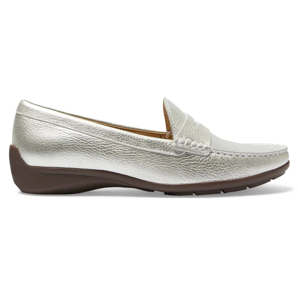 Travis Loafer in Silver Metallic Leather