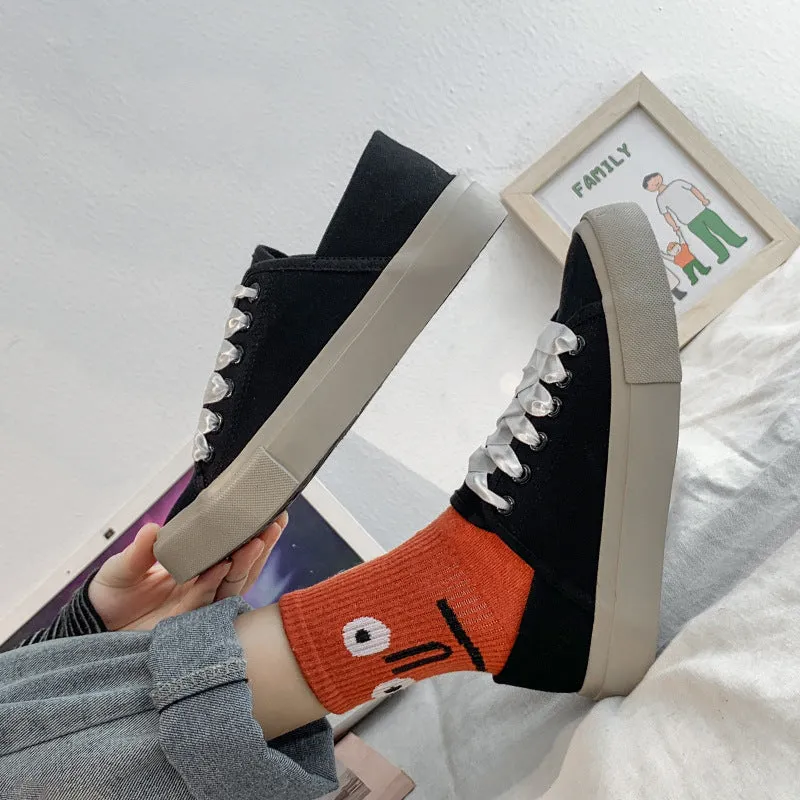 Unique Female Korean Style Versatile Flat Canvas Shoes