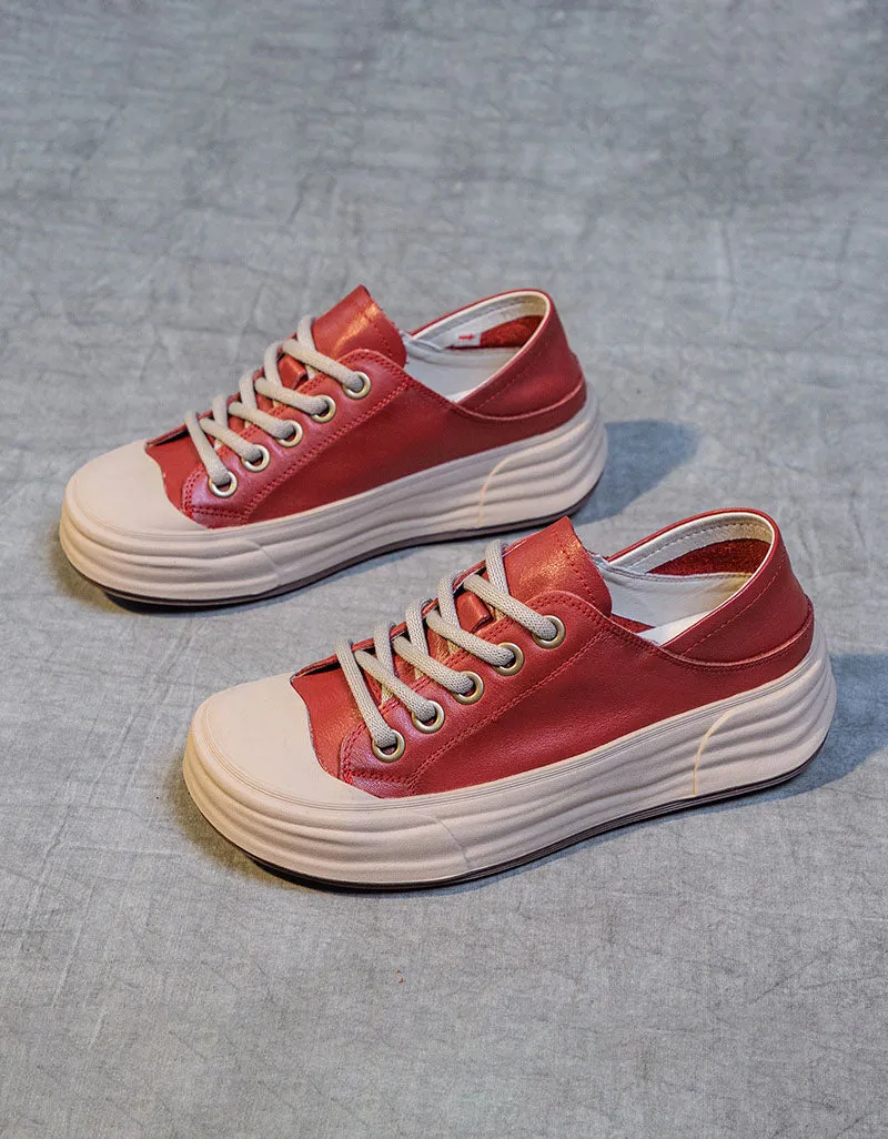 Versatile Casual Leather Sneakers for Women