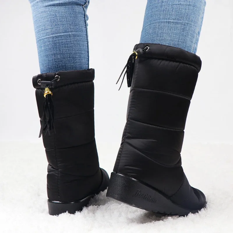 Winter Women Boots Female Waterproof Warm Botas Mujer Elastic Band