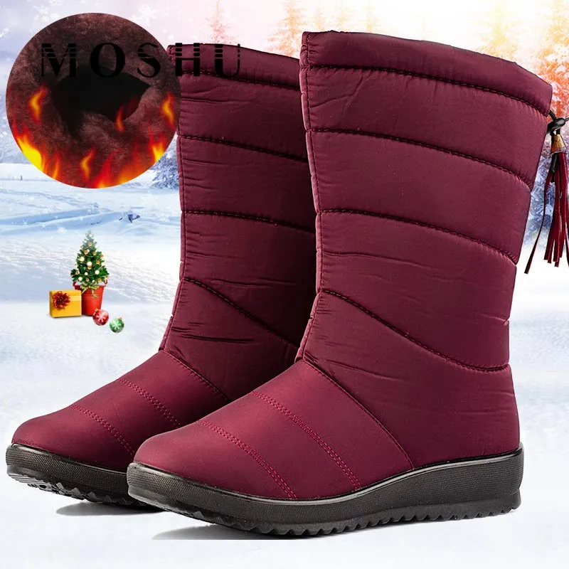 Winter Women Boots Female Waterproof Warm Botas Mujer Elastic Band