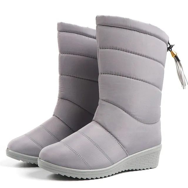 Winter Women Boots Female Waterproof Warm Botas Mujer Elastic Band